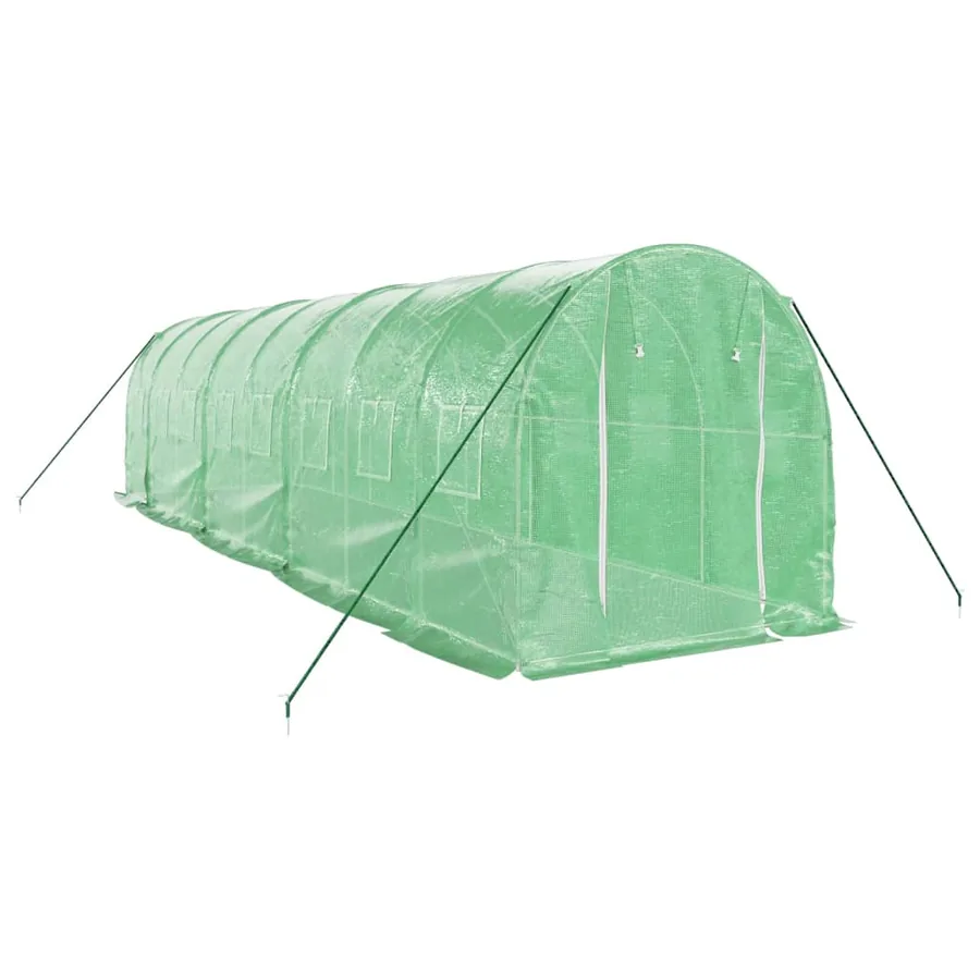 Serre avec cadre en acier vert 16 m² 8x2x2 m - 3