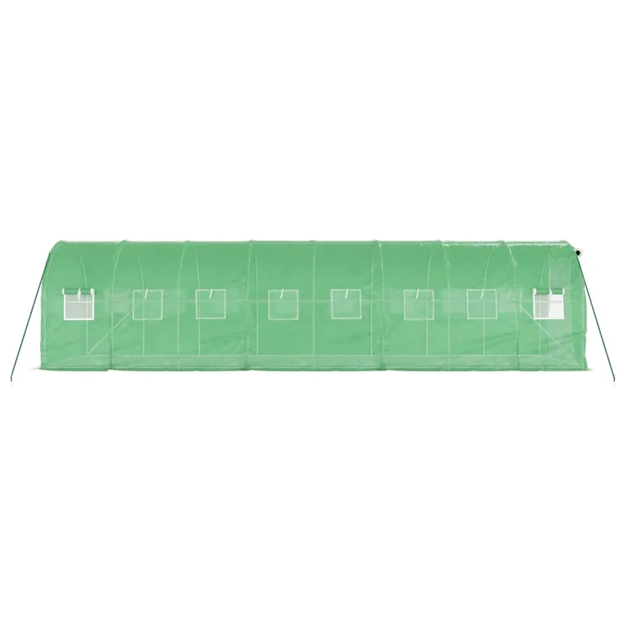 Serre avec cadre en acier vert 16 m² 8x2x2 m - 5