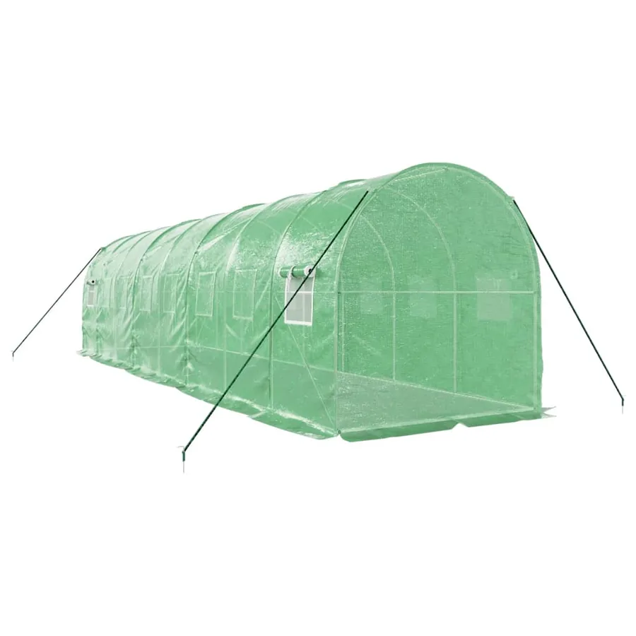 Serre avec cadre en acier vert 16 m² 8x2x2 m - 6
