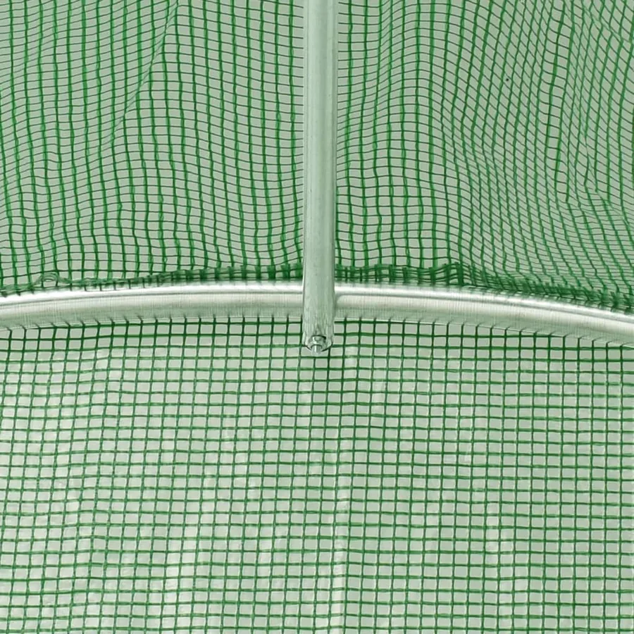 Serre avec cadre en acier vert 16 m² 8x2x2 m - 9