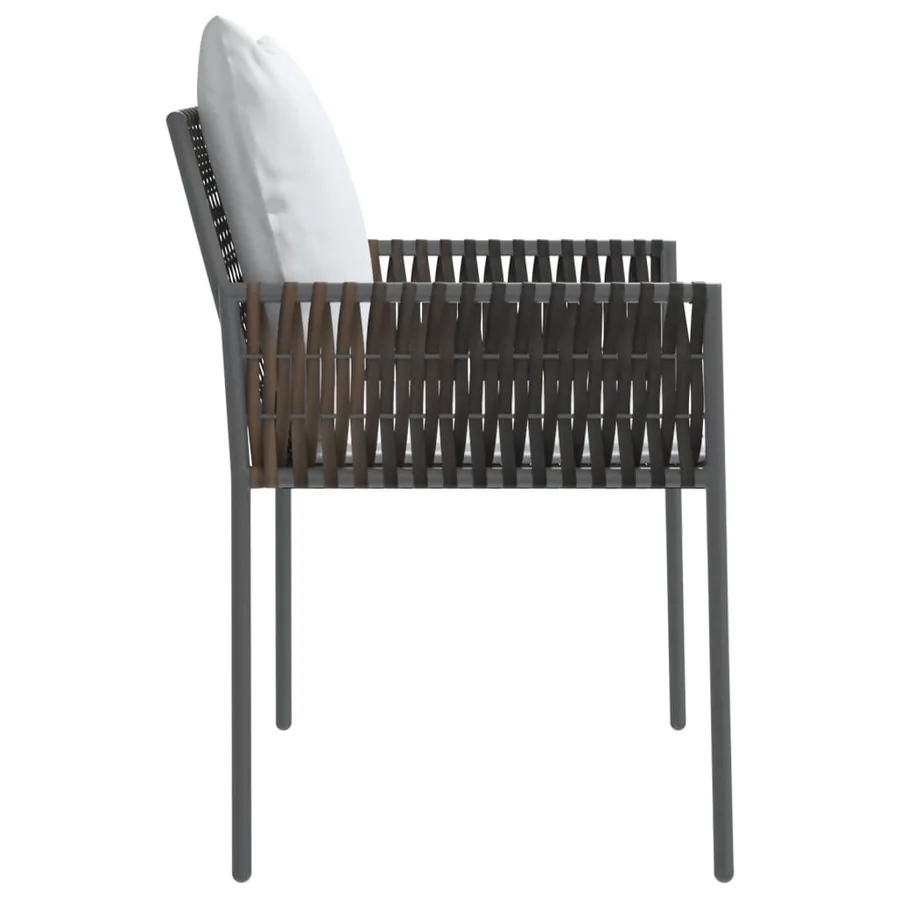 Chaises de jardin et coussins lot de 4 marron 54x61x83 cm rotin - 5