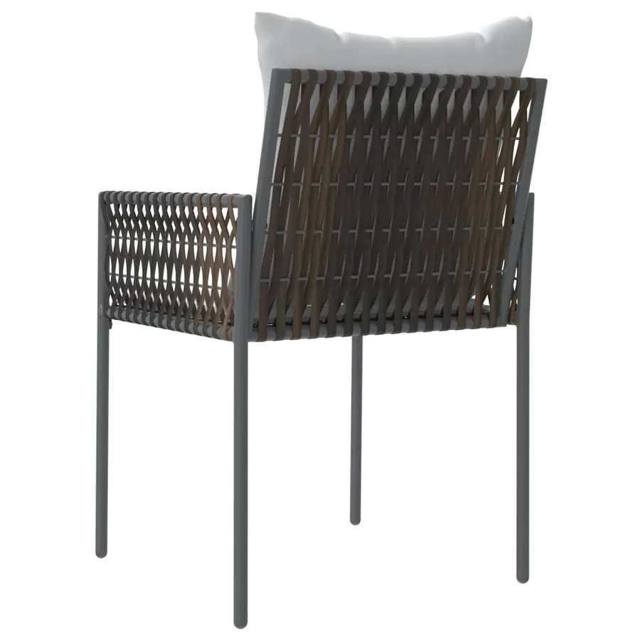 Chaises de jardin et coussins lot de 4 marron 54x61x83 cm rotin - 6