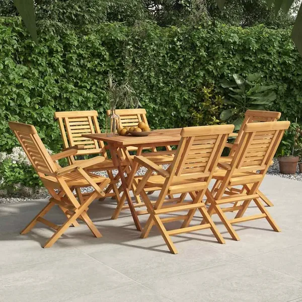 Chaises de jardin pliantes lot de 6 56x63x90cm bois massif teck