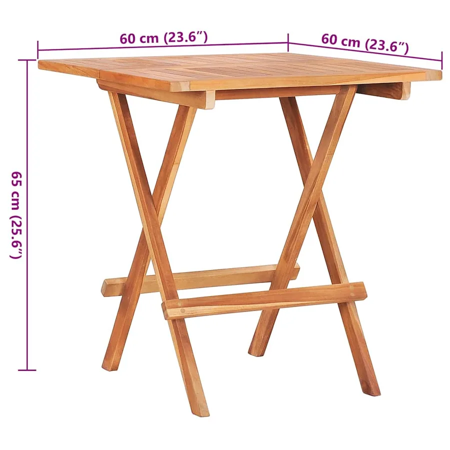 Ensemble de bistro 3pcs avec coussins taupe Bois de teck massif - 17