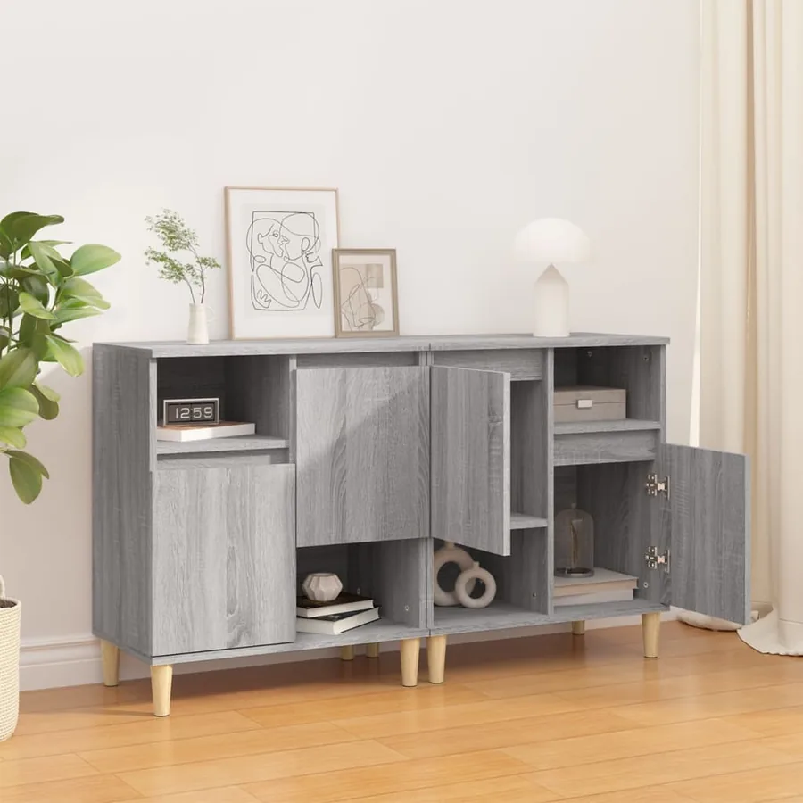 Buffets 2 pcs sonoma gris 60x35x70 cm bois d'ingénierie - 3