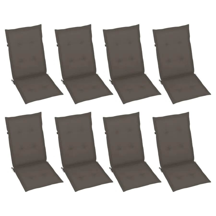 Chaises inclinables de jardin et coussins lot de 8 Gris Acacia - 3