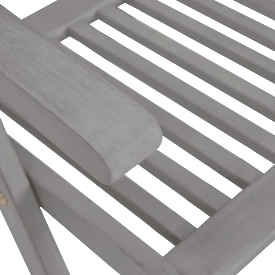Chaises inclinables de jardin et coussins lot de 8 Gris Acacia - 8