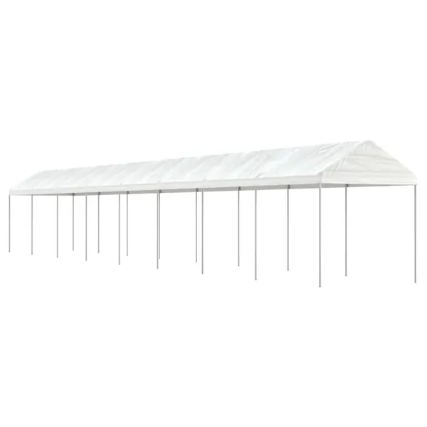 Belvédère avec toit blanc 17,84x2,28x2,69 m polyéthylène