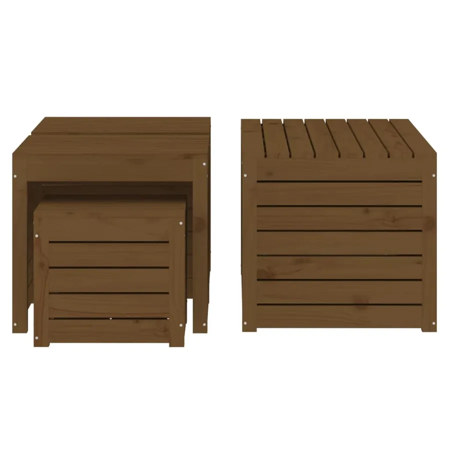 Ensemble de boîtes de jardin 4 pcs marron miel bois pin massif - 6