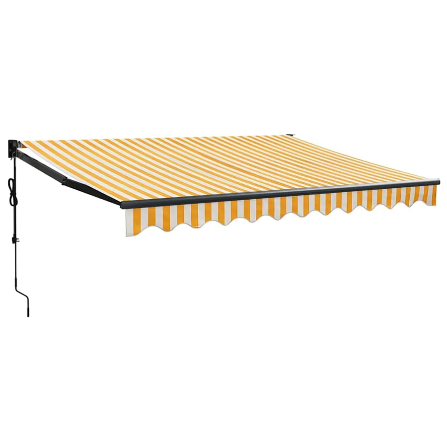 Auvent rétractable automatique jaune et blanc 3,5x2,5 m - 2