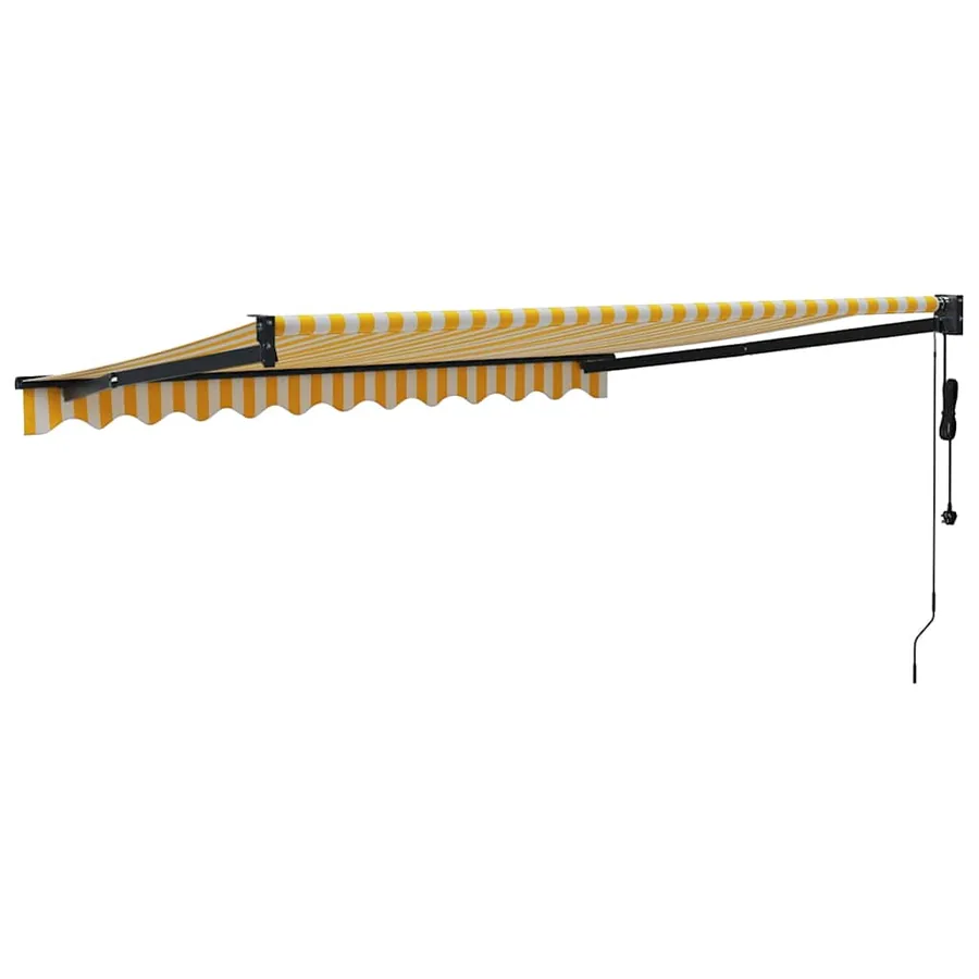 Auvent rétractable automatique jaune et blanc 3,5x2,5 m - 5