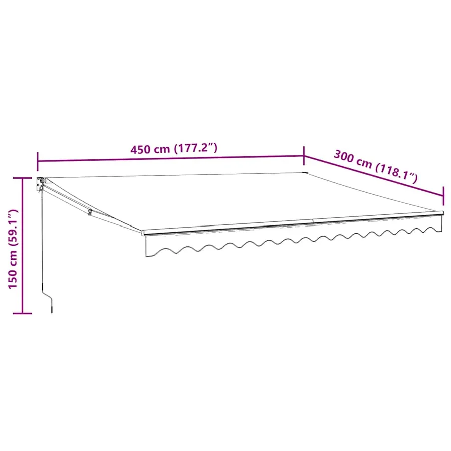 Auvent rétractable automatique anthracite 4,5x3 m - 8
