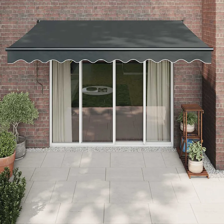 Auvent rétractable anthracite 3x2,5 m tissu et aluminium