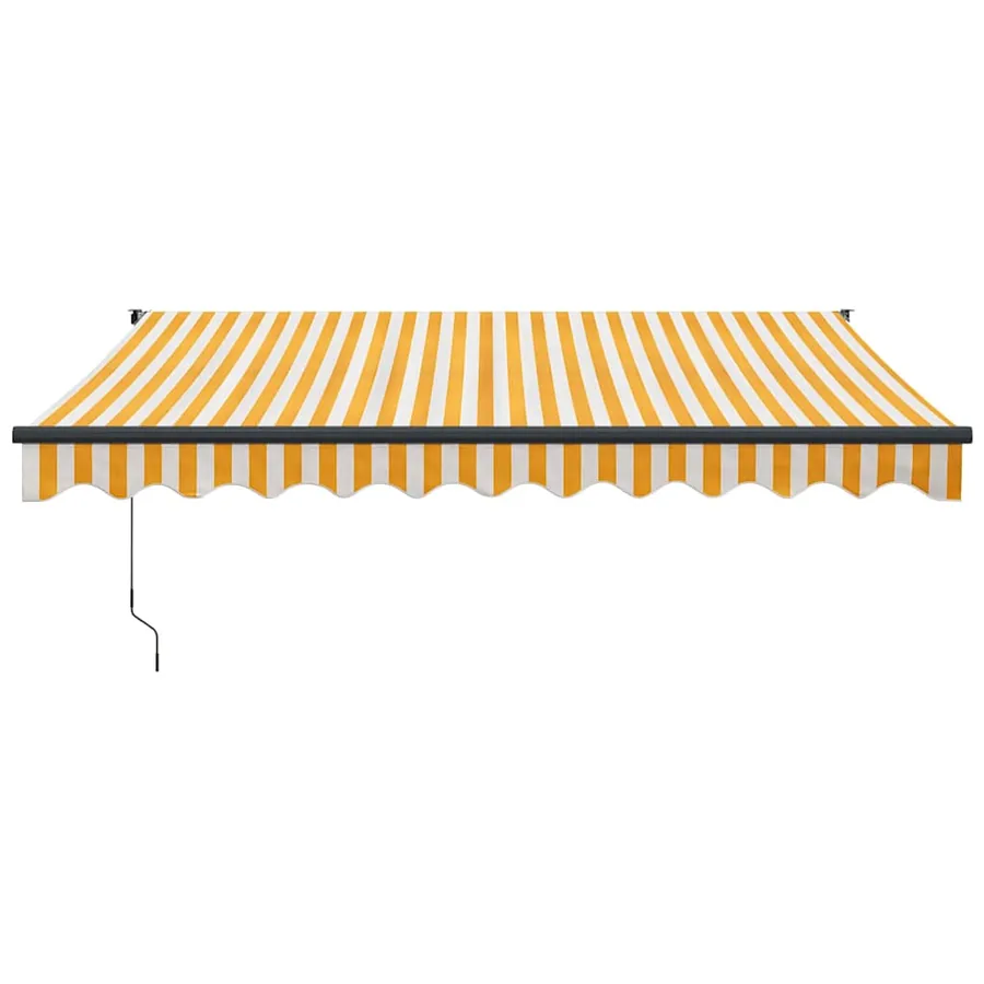Auvent rétractable jaune et blanc 3x2,5 m tissu et aluminium - 3