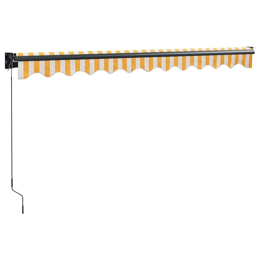 Auvent rétractable jaune et blanc 3x2,5 m tissu et aluminium - 6