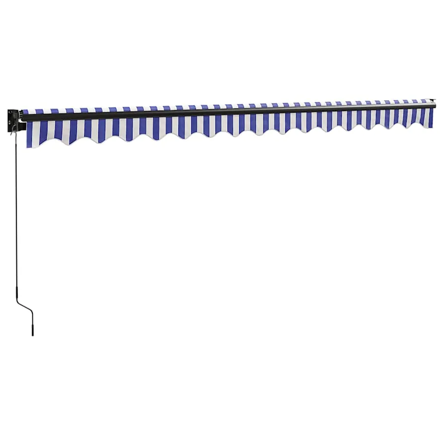 Auvent rétractable bleu et blanc 4,5x3 m tissu et aluminium - 6