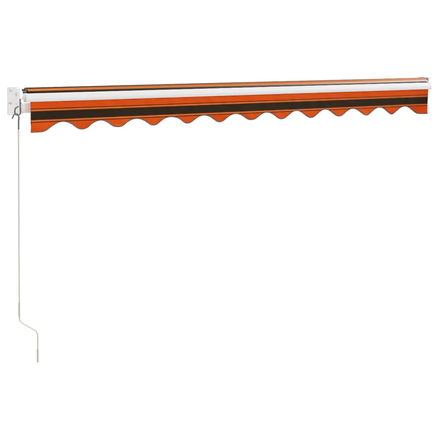 Auvent rétractable orange et marron 3,5x2,5m tissu et aluminium - 6