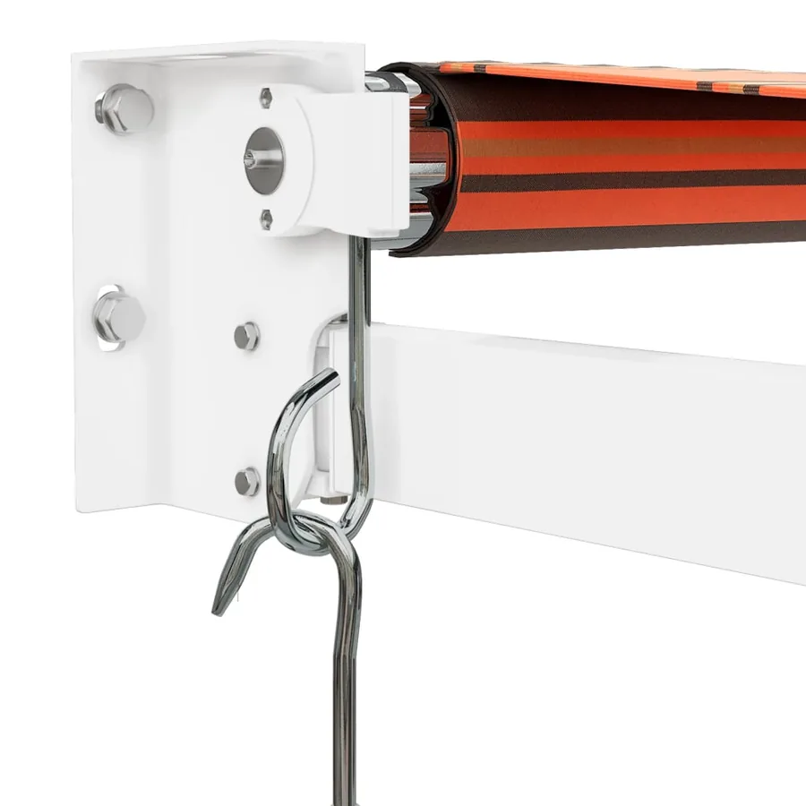 Auvent rétractable orange et marron 3,5x2,5m tissu et aluminium - 7