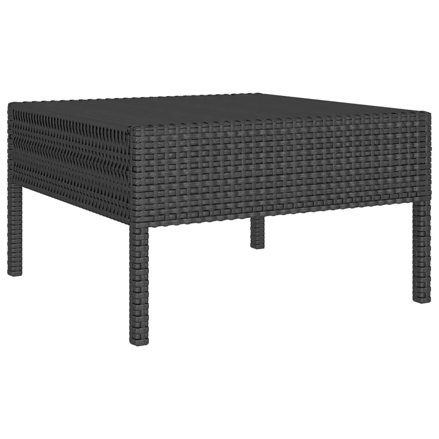 Salon de jardin 8 pcs avec coussins résine tressée noir - 5
