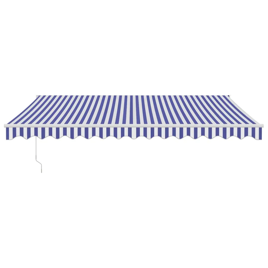 Auvent rétractable bleu et blanc 4x3 m tissu et aluminium - 3