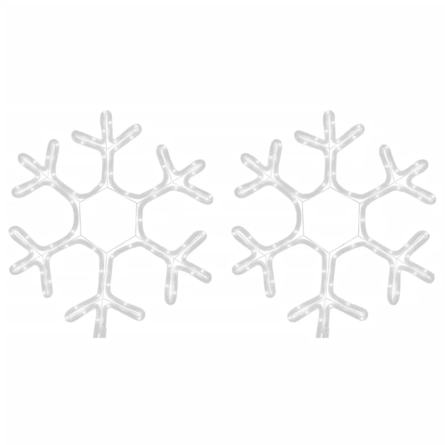 Flocons de neige de Noël avec LED 2 pcs Blanc chaud 38x37 cm - 3