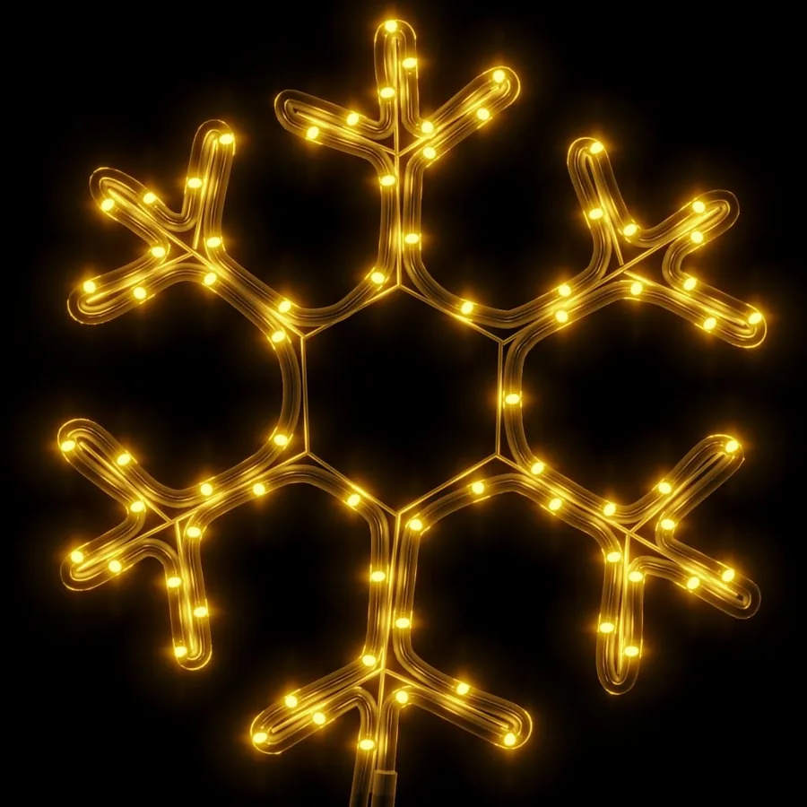 Flocons de neige de Noël avec LED 2 pcs Blanc chaud 38x37 cm - 5