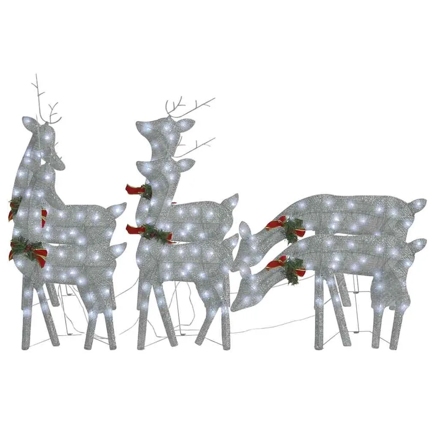 Rennes de Noël 6 pcs Argenté Blanc froid Maille - 2