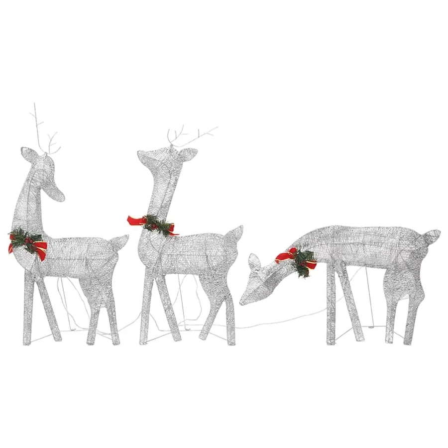Rennes de Noël 6 pcs Argenté Blanc froid Maille - 3