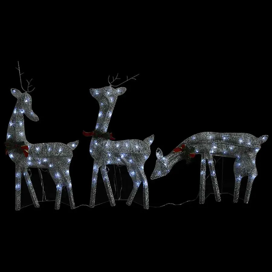 Rennes de Noël 6 pcs Argenté Blanc froid Maille - 7