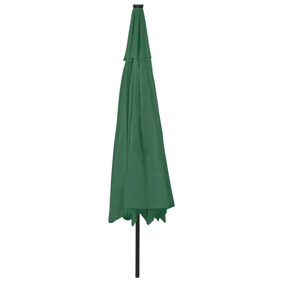 Parasol de jardin avec lumières LED et mât en métal 400 cm vert - 5