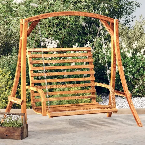 Balancelle Bois courbé avec finition en teck 126x63x92 cm