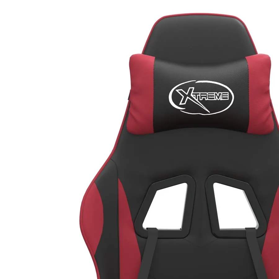 Chaise de jeu Noir et rouge bordeaux Similicuir - 11