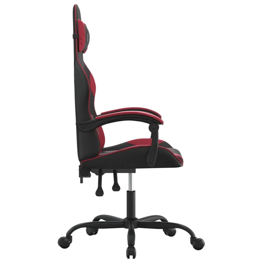 Chaise de jeu Noir et rouge bordeaux Similicuir - 4