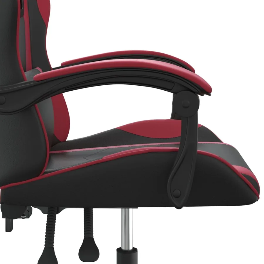 Chaise de jeu Noir et rouge bordeaux Similicuir - 9