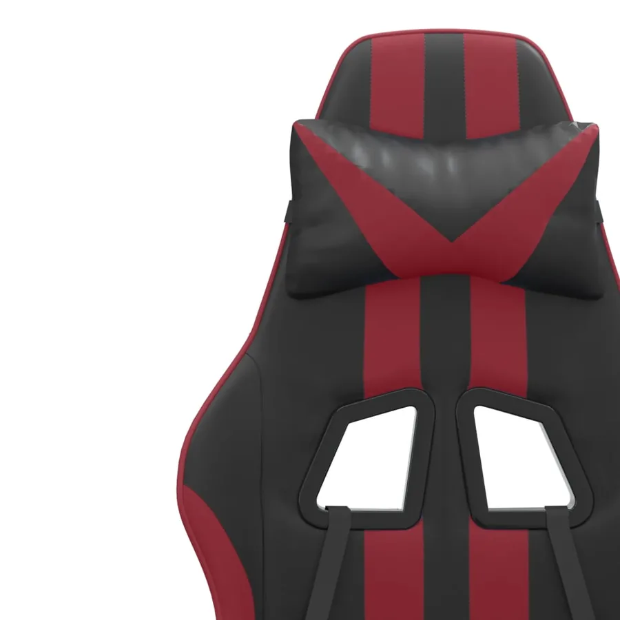 Chaise de jeu Noir et rouge bordeaux Similicuir - 11