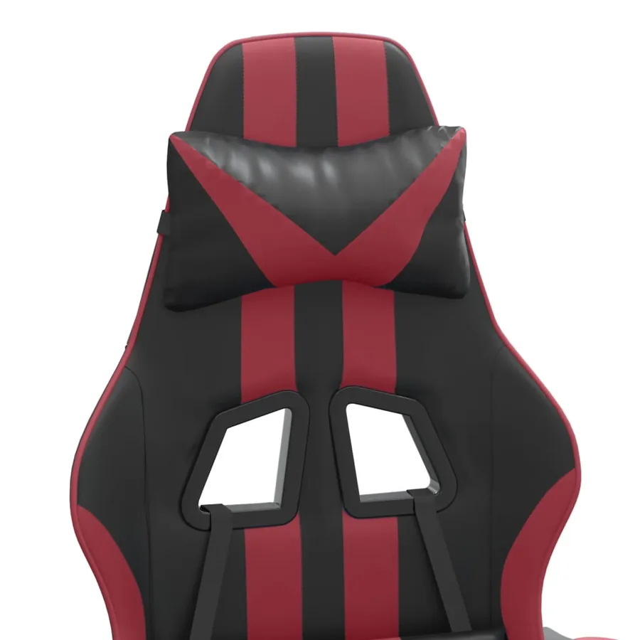Chaise de jeu Noir et rouge bordeaux Similicuir - 9