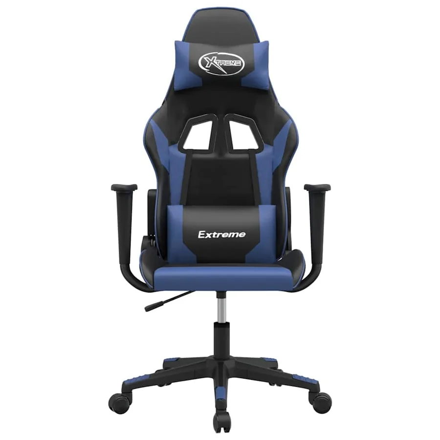 Chaise de jeu Noir et bleu Similicuir - 3