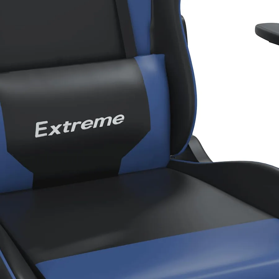 Chaise de jeu Noir et bleu Similicuir - 8