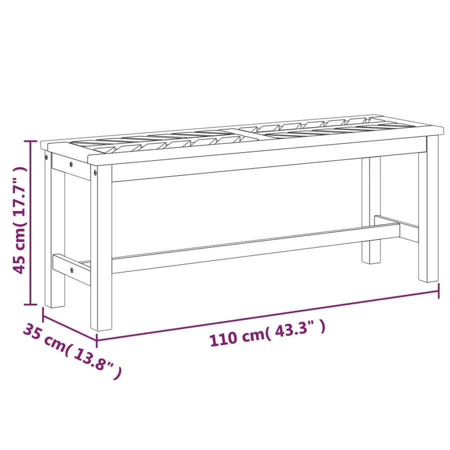 Banc de jardin 110 cm bois massif d'acacia - 7