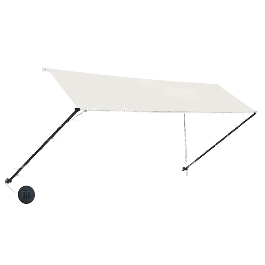 Auvent rétractable avec LED 350x150 cm Crème - 3