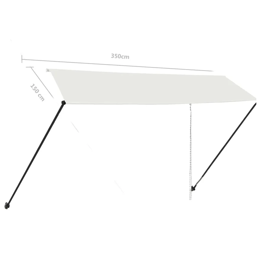 Auvent rétractable avec LED 350x150 cm Crème - 9