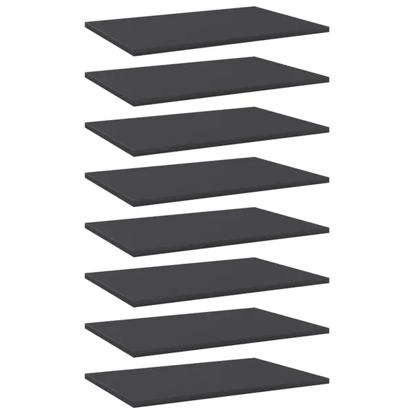 Panneaux de bibliothèque 8 pcs Gris 60x40x1,5 cm Aggloméré