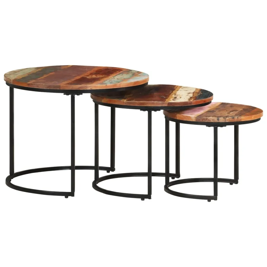Tables gigognes 3 pcs Bois de récupération massif - 10