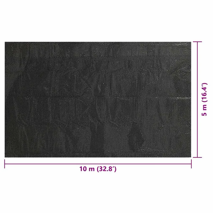 Film solaire de piscine PE rectangulaire flottant 10x5 m Noir - 6