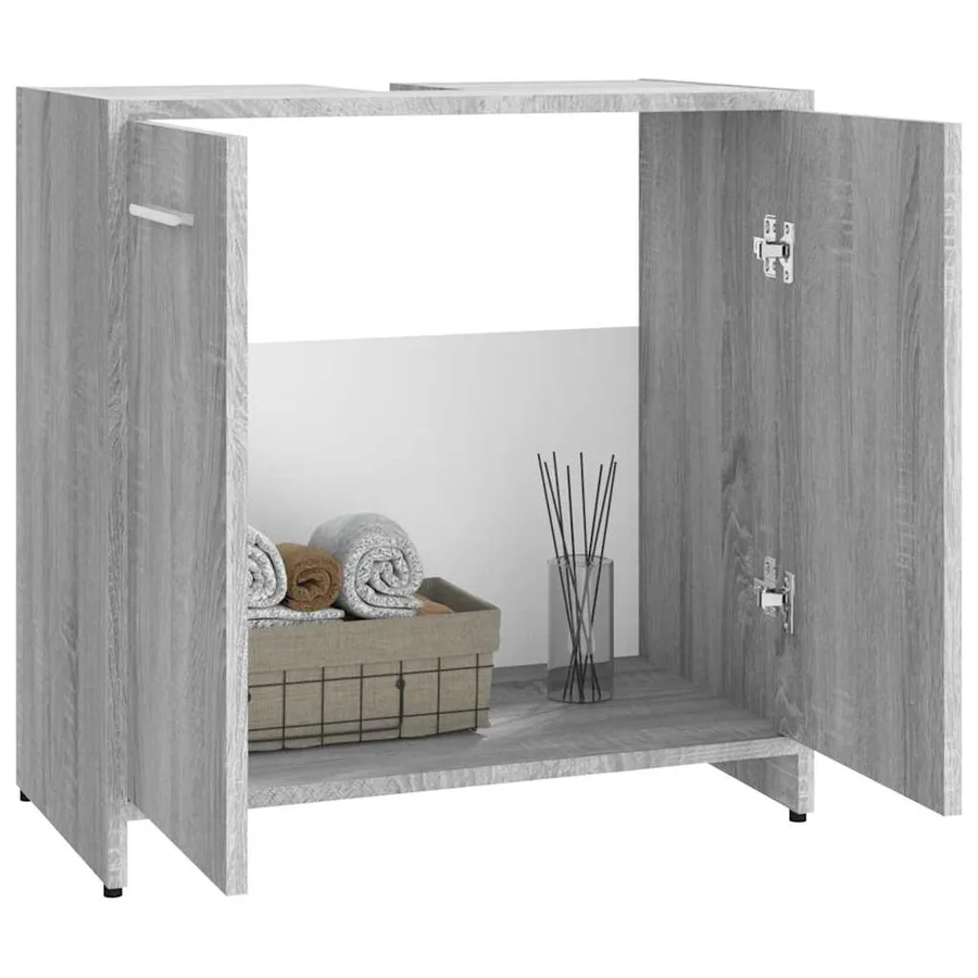 Armoire de bain Sonoma gris 60x33x60 cm Bois d'ingénierie - 4