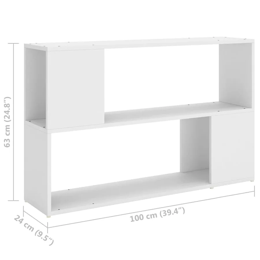 Bibliothèque Blanc 100x24x63 cm Bois d'ingénierie - 7