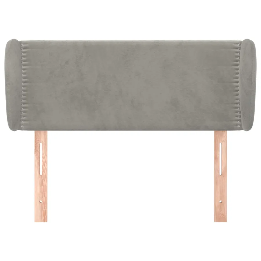 Tête de lit avec oreilles Gris clair 103x23x78/88 cm Velours - 3