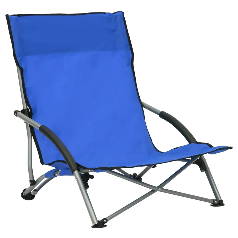 Chaises de plage pliables lot de 2 Bleu Tissu - 2