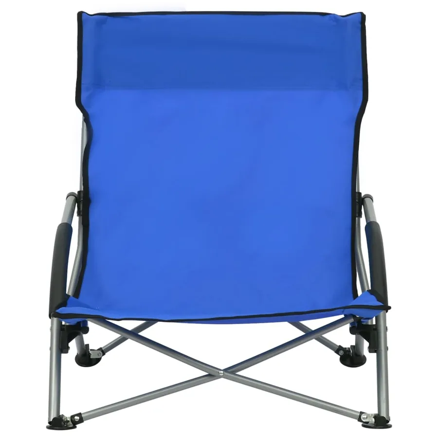 Chaises de plage pliables lot de 2 Bleu Tissu - 3