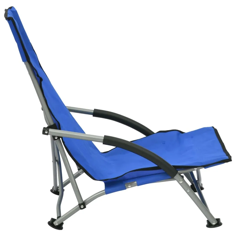 Chaises de plage pliables lot de 2 Bleu Tissu - 4